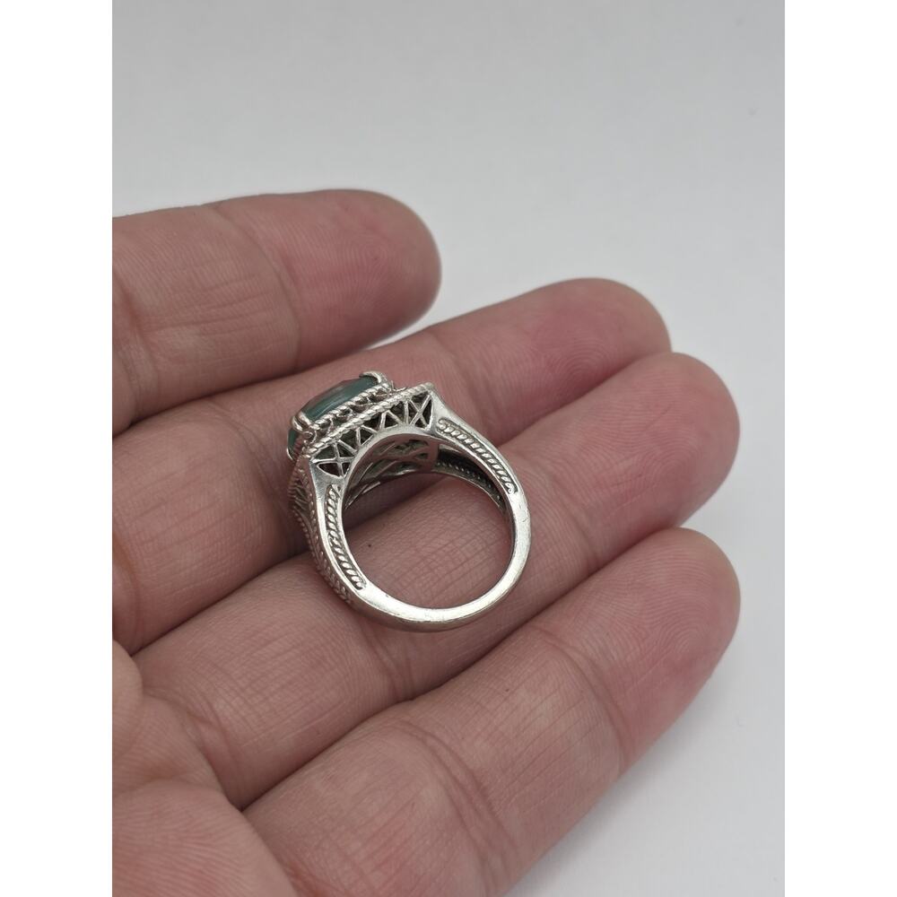 GABRIEL & CO. STERLING SILVER 925 GREEN CHALCEDONY RING SIZE 7 - Picture 8 of 15
